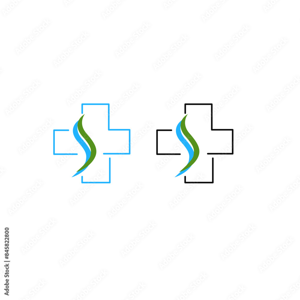 Health Pharmacy Medical Hospital Logo Green Cross Sign Symbol isolated on White Health Pharmacy Medical Hospital Logo Green Cross Sign Symbol isolated on White