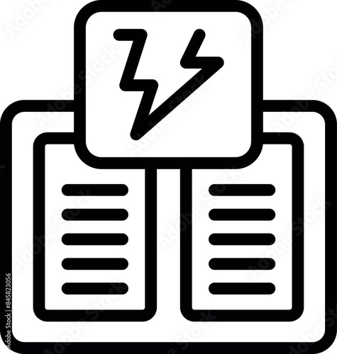 Simple icon of an electric book, representing online education, ebooks and digital libraries