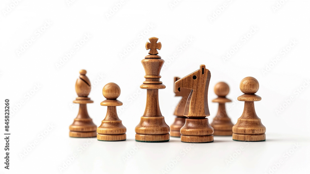 wide detailed closeup background banner photo of wooden chess pieces set with white copy space wide detailed closeup background banner photo of wooden chess pieces set with white copy space
