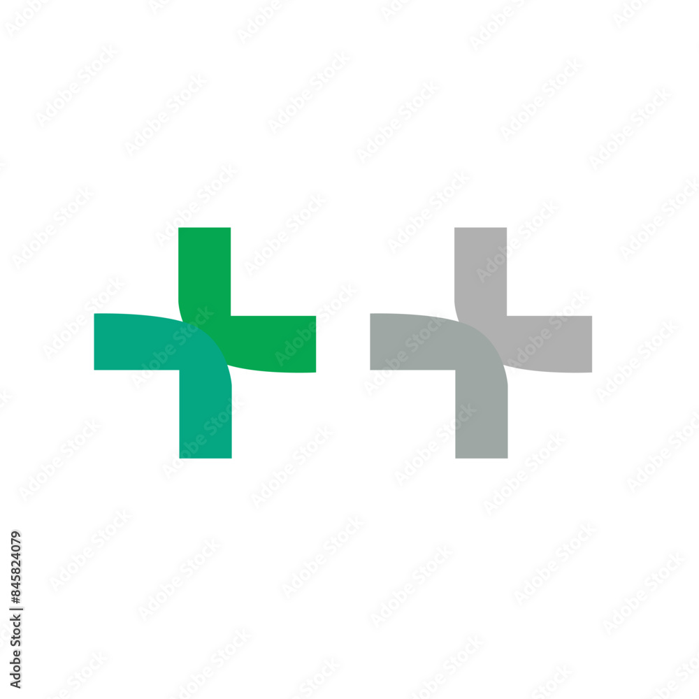 Fototapeta premium Health Pharmacy Medical Hospital Logo Green Cross Sign Symbol isolated on White
