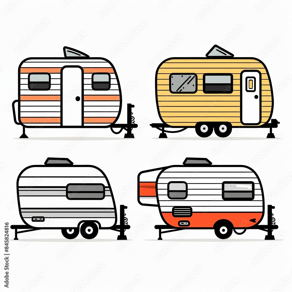 Line drawing of trailer over white background. Line drawing of trailer over white background.