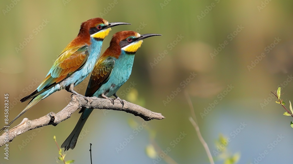 European Bee eater Merops apiaster. Generative Ai European Bee eater Merops apiaster. Generative Ai