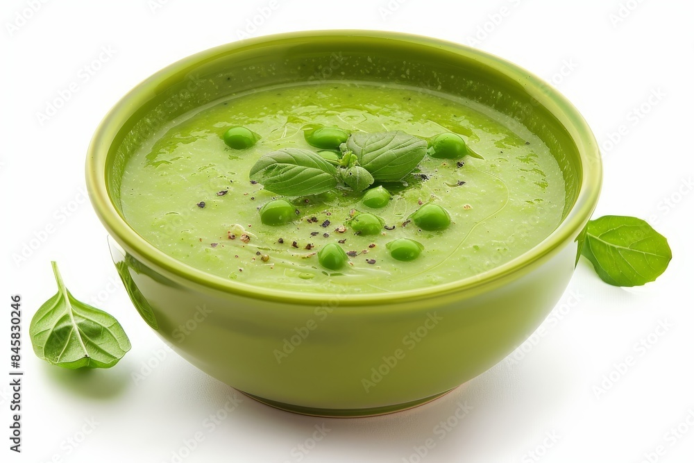 Pea soup in white bowl Pea soup in white bowl