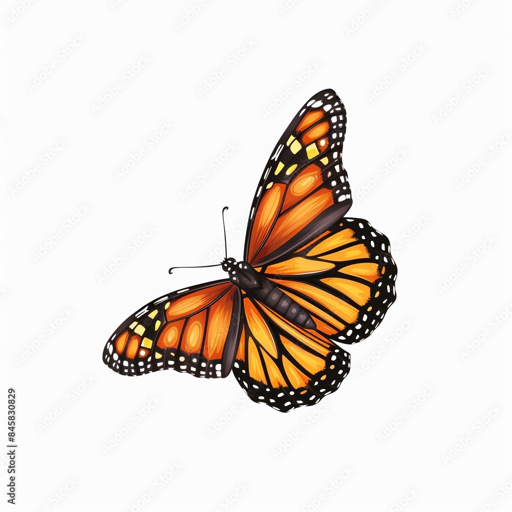 Fototapeta premium Beautiful colorful butterfly isolated over white background