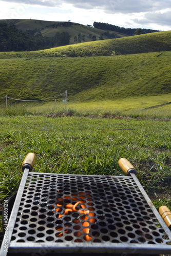 Churrasco com vista das montanhas photo