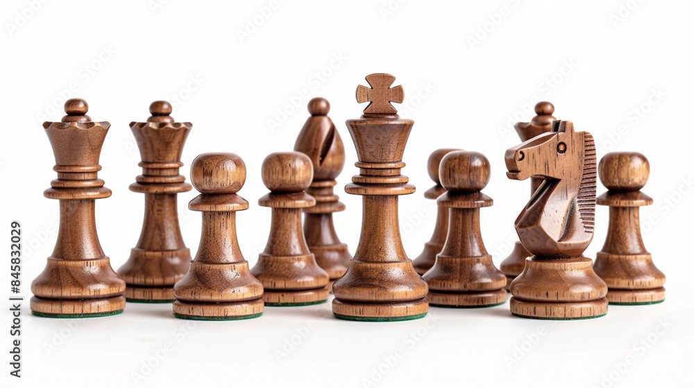 wide detailed closeup background banner photo of wooden chess pieces set with white copy space wide detailed closeup background banner photo of wooden chess pieces set with white copy space