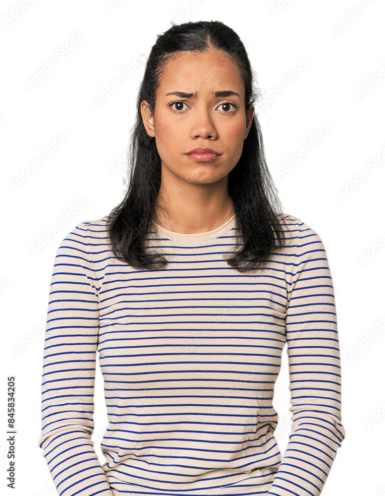Young Filipina woman sad, serious face, feeling miserable and displeased. Young Filipina woman sad, serious face, feeling miserable and displeased.