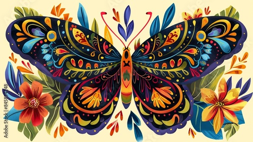 Beautiful abstract pattern illustration of beautiful butterfly