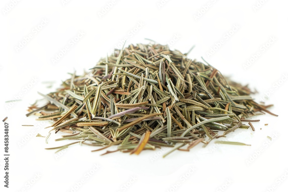 Rosemary spice on white surface Rosemary spice on white surface