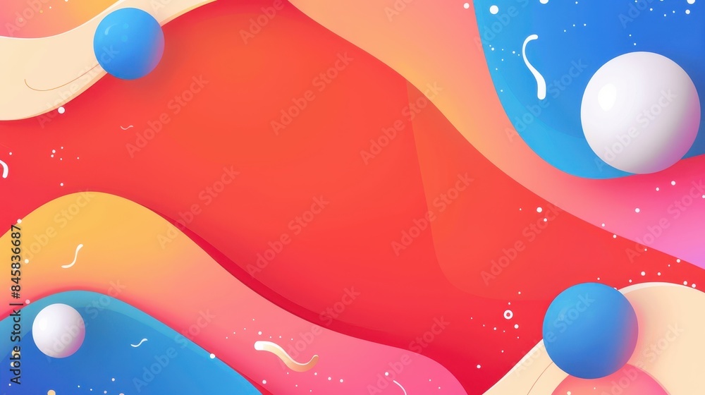 Stylized, abstract background with a flowing, wavy design that includes a red, blue, and yellow color scheme Stylized, abstract background with a flowing, wavy design that includes a red, blue, and yellow color scheme