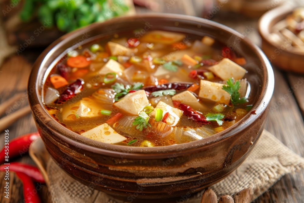 Spicy and tangy soup from China Spicy and tangy soup from China