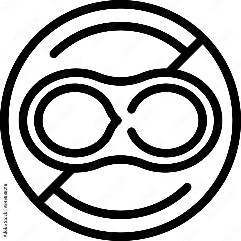 Simple line art of the infinity symbol being crossed out representing the end of something infinite Simple line art of the infinity symbol being crossed out representing the end of something infinite