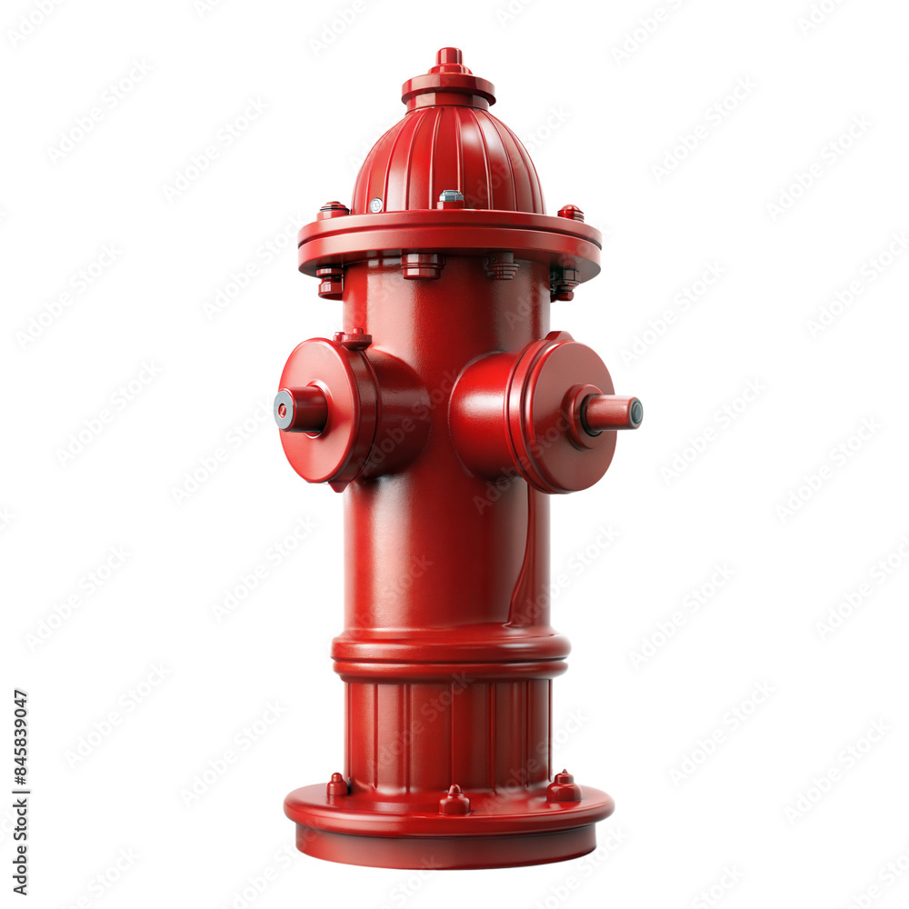 Red Fire Hydrant Isolated on Transparent Background Red Fire Hydrant Isolated on Transparent Background