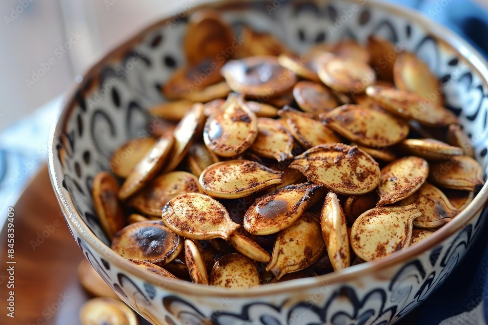 Spicy pumpkin seeds with cumin and brown sugar roasted Spicy pumpkin seeds with cumin and brown sugar roasted