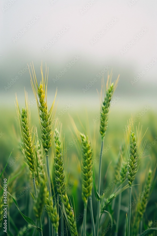 Abstract background of green young wheat ear in field Abstract background of green young wheat ear in field