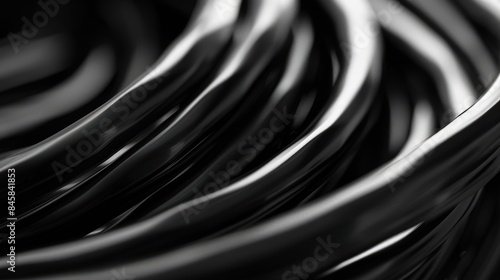 Emphasize an extended black cable intricately