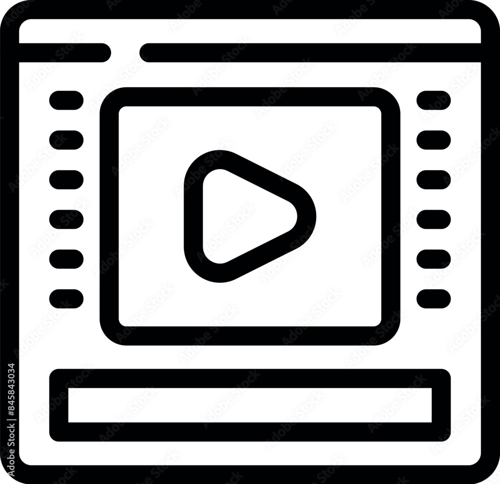 Digital video editing software interface with a play button and timeline for professional content creation Digital video editing software interface with a play button and timeline for professional content creation