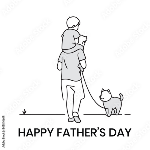 Happy Father's Day Vector Post Design, Son & Father's together, my dad my hero, daddy's girls.