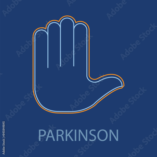 Parkinson Icon - Neurology, Tremors, and Brain Health Symbol.
