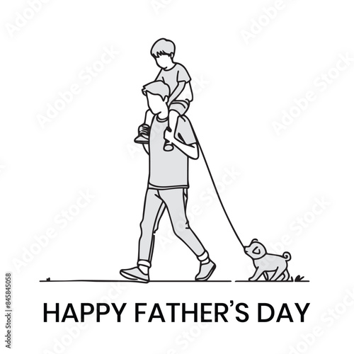 Happy Father's Day Vector Post Design, Son & Father's together, my dad my hero, daddy's girls.