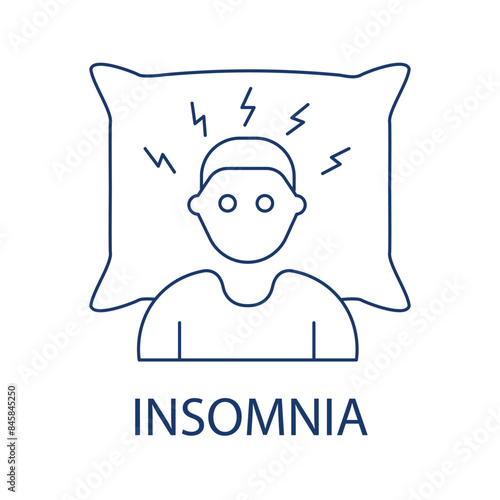 Insomnia Icons - Sleep Deprivation, Restlessness, and Sleep Disorders.
