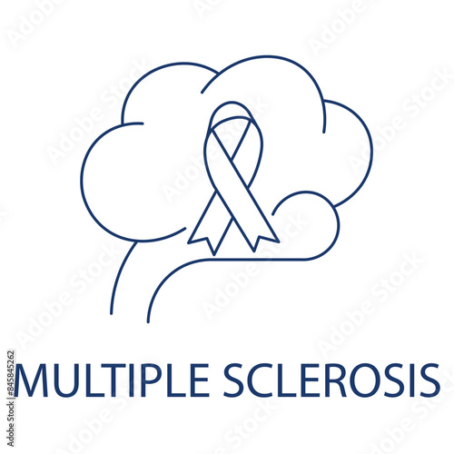 Multiple Sclerosis Icons - Neurology, Medical Diagnosis, and Autoimmune Disease.
