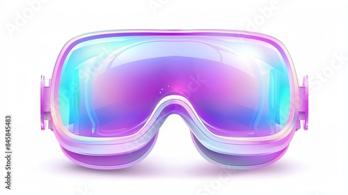 Gradient ski goggles isolated on white background. Vector illustration of winter sports equipment. © Design