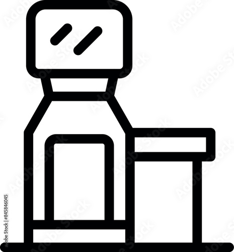 Full body scanner standing at airport security checkpoint screening passengers for dangerous and illegal objects