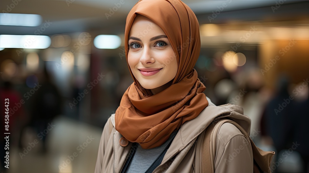muslim woman with shopping bags muslim woman with shopping bags