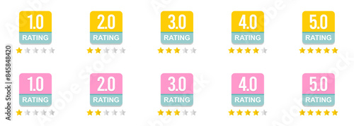 set of rating stars badges, flat design.