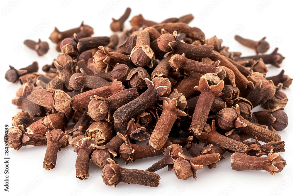 Dry spice cloves on a white background Dry spice cloves on a white background