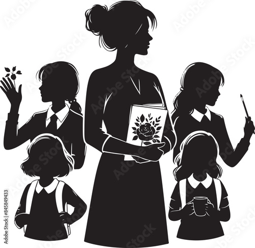 Happy Teachers day silhouette vector illustration
