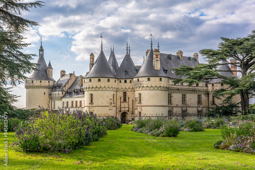 Scenic view of the Chaumont-sur-Loire castle in Loire Valley in France with its incredible gardens