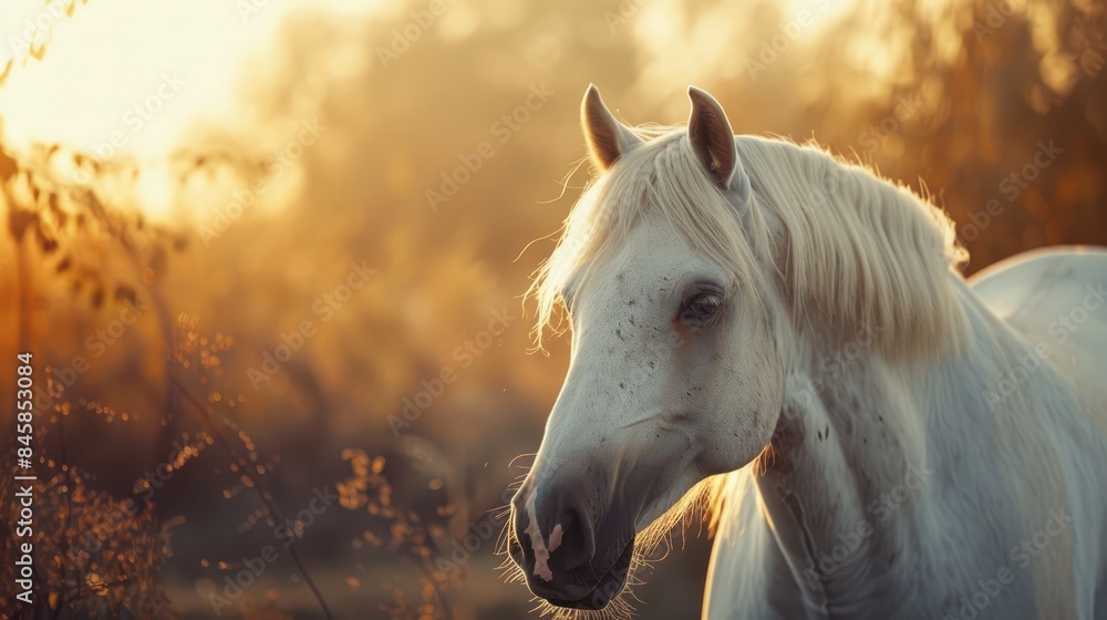 Portrait of a lovely white horse s head Portrait of a lovely white horse s head