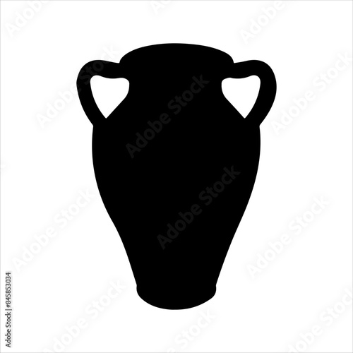 Old vase silhouette isolated on white background. Vase icon vector illustration design. photo