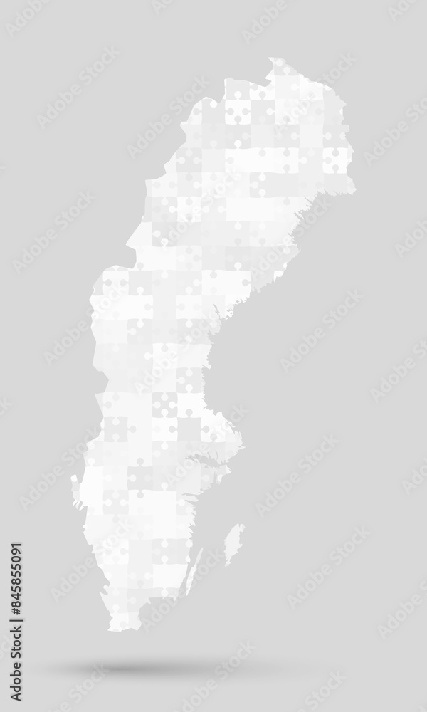 Obraz premium Creative map Sweden from grey puzzle, jigsaw