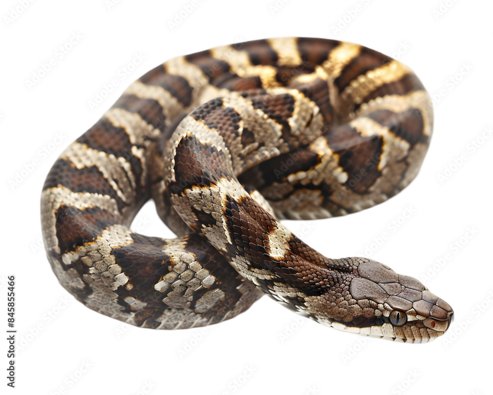 Fototapeta premium Sleek Snake coiling on transparent background