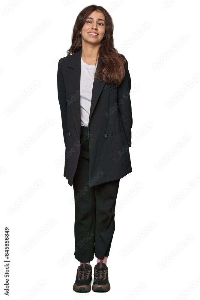 Middle Eastern in business attire happy, smiling and cheerful. Middle Eastern in business attire happy, smiling and cheerful.