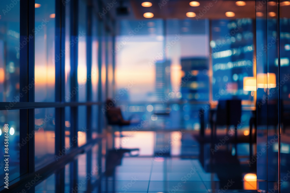 A blurry image of a city skyline with a person sitting in a chair in the foregro A blurry image of a city skyline with a person sitting in a chair in the foregro