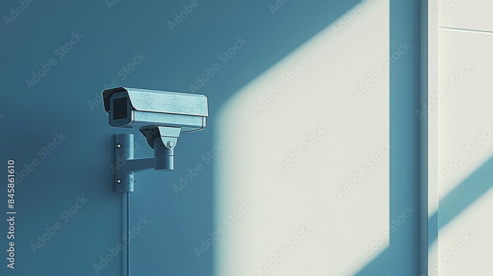 Minimalist, photo-realistic shot of a white security camera on a plain, clean wall, symbolizing advanced surveillance and security Minimalist, photo-realistic shot of a white security camera on a plain, clean wall, symbolizing advanced surveillance and security