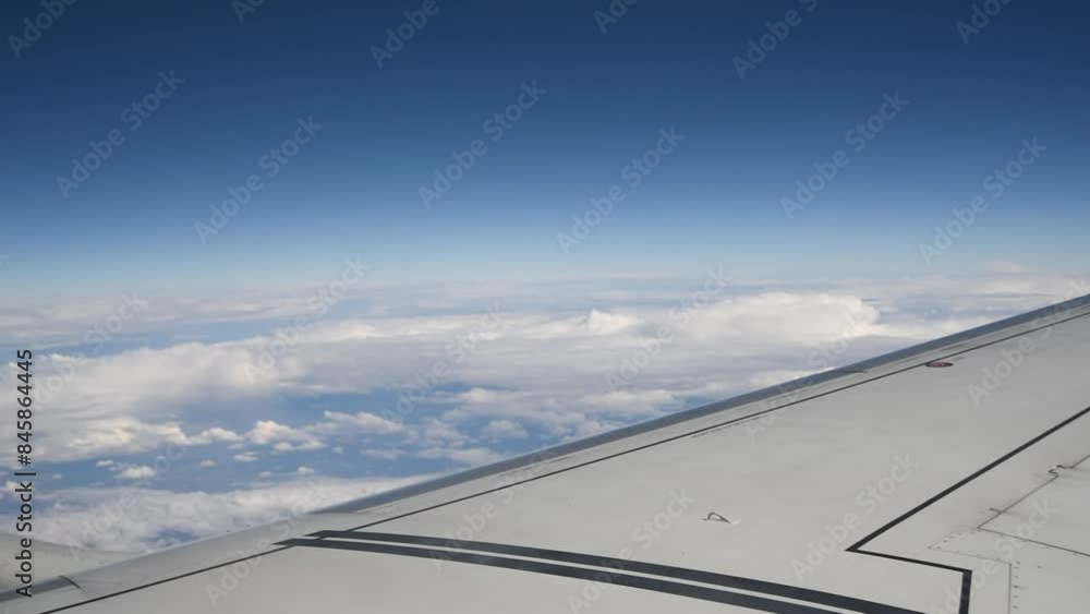 Airplane in motion, view from the wing Airplane in motion, view from the wing