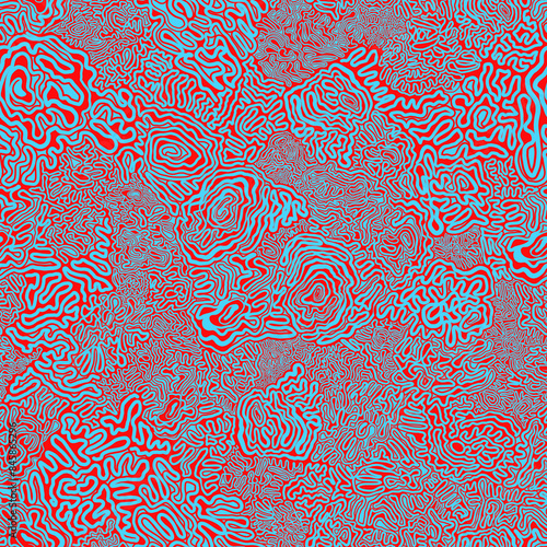 Serpentine Lines - cyan and red - Digital Papers I Seamless Fabric Pattern | Scrapbook Paper | Paper Set | Printable Designer Background