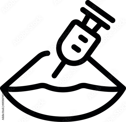 Beautician injecting hyaluronic acid into female lips for augmentation procedure