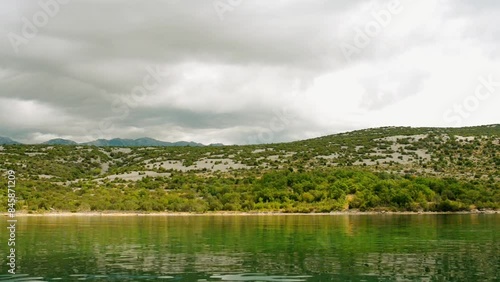 shore of Novigrad sea in Zadar County, Croatia photo