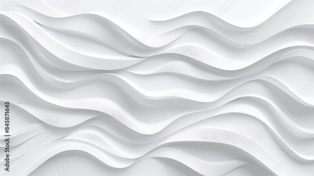 Abstract Wave Background. White Minimalistic Texture. Template 3d background. 3D pedestal podium with white paper swirl flow on white studio background. white background Abstract Wave Background. White Minimalistic Texture. Template 3d background. 3D pedestal podium with white paper swirl flow on white studio background. white background