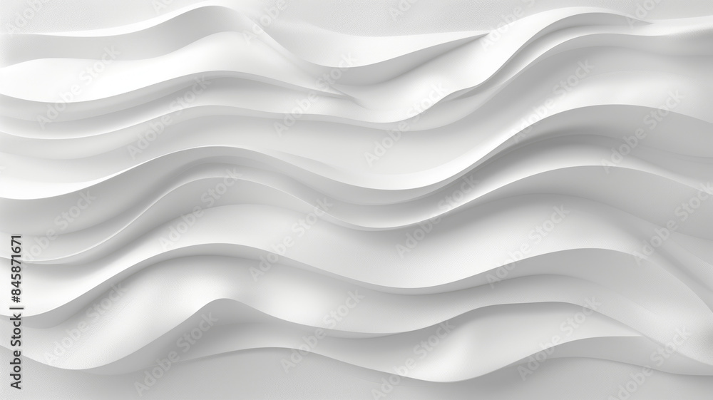 Abstract Wave Background. White Minimalistic Texture. Template 3d background. 3D pedestal podium with white paper swirl flow on white studio background. white background Abstract Wave Background. White Minimalistic Texture. Template 3d background. 3D pedestal podium with white paper swirl flow on white studio background. white background
