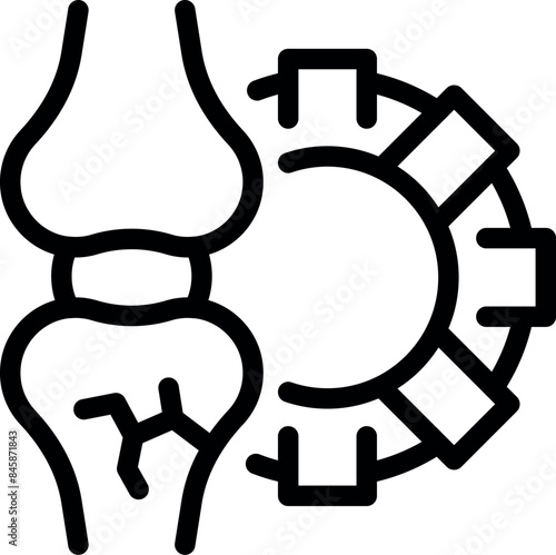 Medical icon depicting orthopedic surgery fixing a broken leg bone with a metal plate