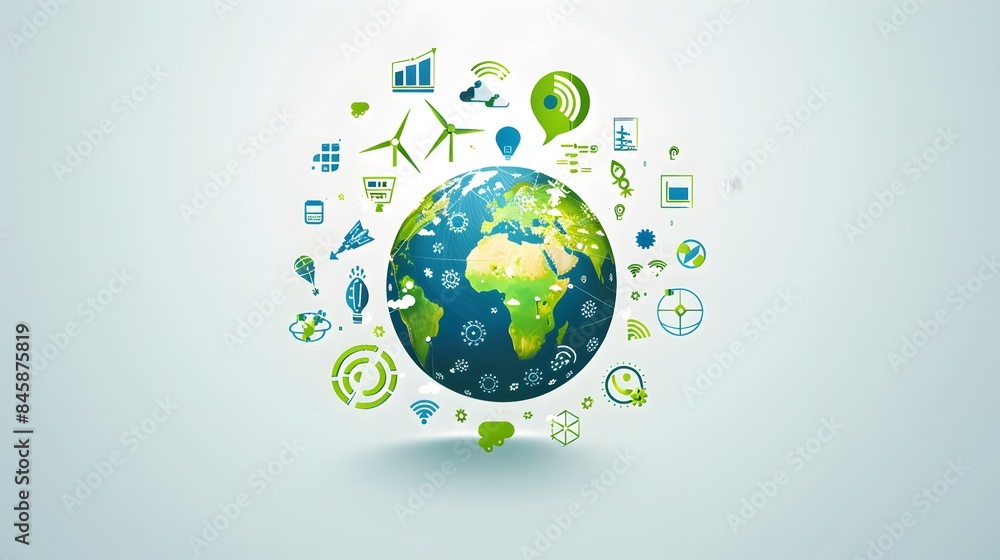 Earth day concept on white background, World environment day Earth day concept on white background, World environment day