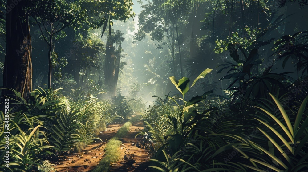 Tropical Rainforest with Trail Tropical Rainforest with Trail