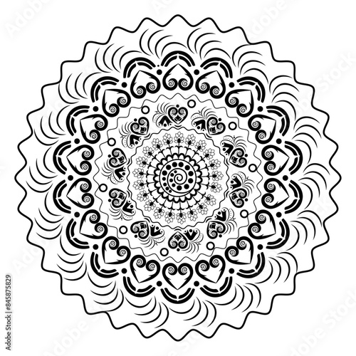 Geometric decorative circular Arabic mandala